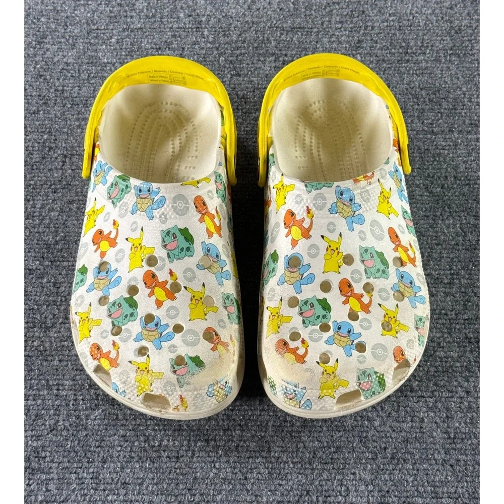 Crocs Classic Pokemon Clog Kids White Yellow Pikachu Squirtle Size M6‎ W8